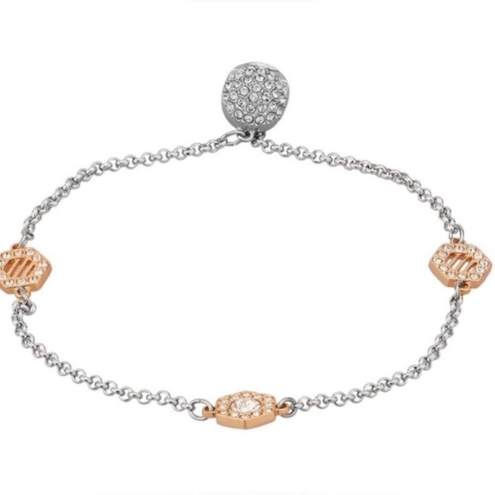 Swarovski Hexagon Rose Gold and Crystal Remix Bracelet